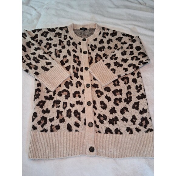 J.Crew Oversized Cardigan Sweater in Leopard Print  BJ572  Size M - Picture 7 of 11